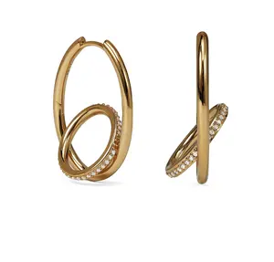 Milskye wedding jewelry couple set custom 18K gold plated brass camilla marc x otiumberg spiralis hoop earrings