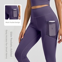 Pantalon de yoga taille haute pour femme Air Feel, effet push-up, avec poches latérales en maille fine, élastique, pour la course et les activités de gym