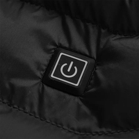 Blouson d'hiver pour homme avec 9 zones chauffantes, coupe-vent en polyester, fermeture éclair sur le devant, capuche et poches avant, gilet chaud
