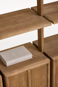 Solid Wood Living Room Vintage Decorative Storage Shelving <strong>Unit</strong> and Bookcase, Featuring a Reclaimed <strong>Pine</strong> Veneer Finish - Product Image 4