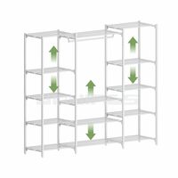 Support à plantes en métal à plusieurs niveaux avec étagères en fil métallique réglables et rail de suspension pour le rangement des pots de fleurs dans les jardins intérieurs et les balcons