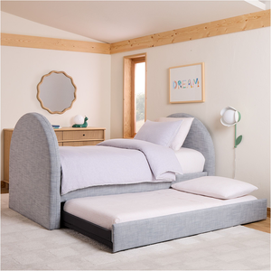 Litera de plataforma de 2 capas de tamaño doble tapizada moderna personalizada con cabecero suave de madera chico dormitorio hogar niños muebles conjunto - Product Image 6