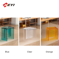 Tabouret à chaussures simple et créatif, banc à chaussures long en acrylique de luxe, chaise en plexiglas transparent, tabouret de bout de lit, petite table