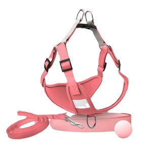Harnais pour chien en daim style transfrontalier, réfléchissant, respirant, avec sangle de poitrine réglable et laisse pour chiens - Product Image 2