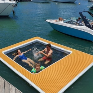 Piscines flottantes gonflables pour yachts, plateformes flottantes modulaires pour <span class=keywords><strong>loisirs</strong></span> marins, piscine et espace de détente avec toboggan - Product Image 3
