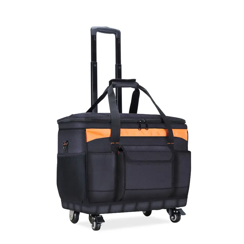 2023 Custom Tote Tool Bags Organizer Trolley Wheels Grande Capacidade Rolling Tool Storage Bag eletricista trole ferramenta saco mochila
