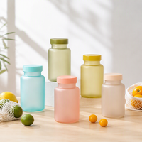 Bouteilles en plastique givré personnalisées de 100 ml pour capsules, flacons de compléments alimentaires avec bouchons à vis et décalcomanies – Vente en gros