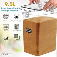 Conteneurs de stockage de nourriture en vrac extra-larges (9,5 L/321 oz) en 2 pièces, couvercles hermétiques anti-fuite, plastique sans BPA pour la farine, les céréales