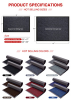 Tapis de porte HM tissé, écologique, antidérapant, avec envers en PVC, en polyester, à rayures doublement côtelées, pour entrées de maison, tailles personnalisées, emballage inclus