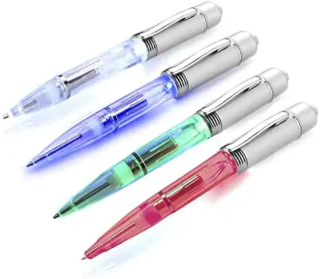 LED 라이트 업 펜, 프로모션 손전등 볼펜 토치, 사용자 정의 디자인 로고 깜박임 펜