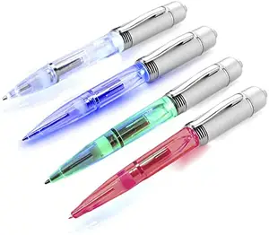 Pena cahaya LED menggunakan ketika Gelap tempat gelap, Senter Promosi pena bolpoin, pena kedip logo desain kustom