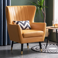 AC168 Luxe Bois Poltronas Mesa De Cha Velours Accent Tissu Bras Canapé Unique Or Chaise Longue Pour Salon