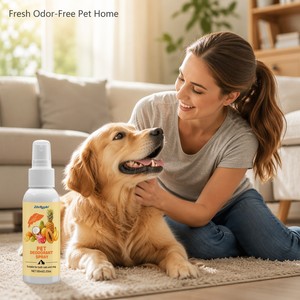 Zourunan <span class=keywords><strong>Spray</strong></span> Désodorisant pour Animaux de Compagnie aux Fruits Tropicaux 60ml Ananas Papaye Orange Enzyme de Noix de Coco Vente en Gros Fournisseur OEM ODM - Product Image 1