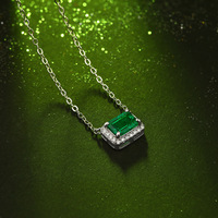 Collier S925 Pendentif Traceur en Argent Cultivation Bijoux en Argent Émeraude Source Spot Chaîne en Argent Distribution