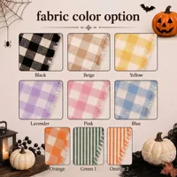 Broderie personnalisée : Faisceau de nom d'Halloween avec fantôme et chauve-souris, nœud effrayant, ruban gingham personnalisé avec nom, décoration de porte d'entrée pour Halloween
