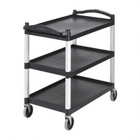 Chariot de service alimentaire robuste en plastique CAMBRO BC331 KD, chariot de service alimentaire à 3 niveaux, chariot de nettoyage pour hôtel