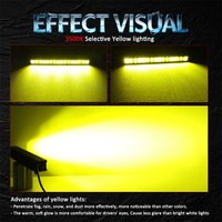 Lampu LED Bar Tipis 2 Baris Warna Kuning Combo Beam 96W Lampu Offroad LED Tipis untuk Pemasangan Tersembunyi di Grille Kendaraan