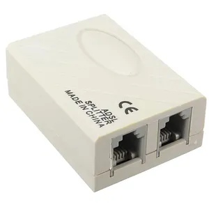 White Rectangle Phone ADSL Modem Splitter Filter RJ11