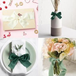 Cinta <span class=keywords><strong>de</strong></span> Poliéster Satinada Resistente al Desgarro, Tela Sedosa para Decoración Floral, Envoltura <span class=keywords><strong>de</strong></span> Regalos, Guirnaldas Navideñas - Product Image 3