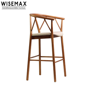 WISEMAX-Silla moderna de madera maciza para Bar, <span class=keywords><strong>taburete</strong></span> para hotel <span class=keywords><strong>y</strong></span> restaurante, silla <span class=keywords><strong>alta</strong></span> para <span class=keywords><strong>mesa</strong></span> de bar - Product Image 6