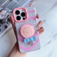 Coque arrière de protection pour téléphone portable en TPU avec support, design populaire, pour iPhone 12 13 14 15 16 17 18 Pro Max
