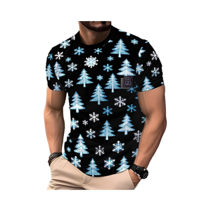 Người Đàn Ông Của Châu Âu Mỹ Phong Cách Kỹ Thuật Số In Ấn Giản Dị Tops Ngắn Tay 100% Polyester Mới T-Shirt Lỏng Phù Hợp với Dệt Kim Vải - Product Image 1