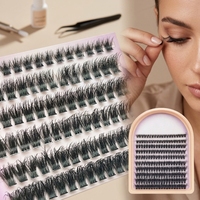 Faux cils 3D en grappe movpupil, en cheveux synthétiques, bande complète, faits à la main, aspect naturel, style manga, marque privée
