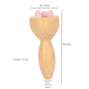 Maßgefertigter Buchenholzgriff Jade Rosenquarz Lotusförmiger Massagekamm Kopfhaut-Guasha CE-Zertifiziertes Haarwuchswerkzeug - Product Image 3