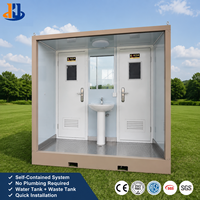 Cabine de toilettes double modulaire, toilettes portables pour hommes et femmes, salle de bain préfabriquée publique, chantier de construction, extérieur