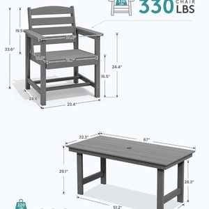 Dwoo grigio moderno 7 pezzi all'aperto Patio tavolo da pranzo Set per <span class=keywords><strong>tutte</strong></span> <span class=keywords><strong>le</strong></span> stagioni impermeabile Hotel ristorante tavolo Set sedie - Product Image 3