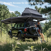 Accessoires de camping tout-terrain : Auvent de voiture autoportant sans pieds en toile, extensible à 270 degrés, pour véhicules 4x4, avec extension latérale à 360 degrés