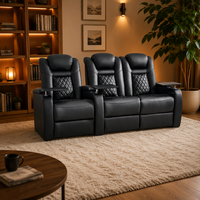 Ensemble de canapés inclinables électriques en cuir pleine fleur, extensibles, zéro gravité, pour salon et home cinéma