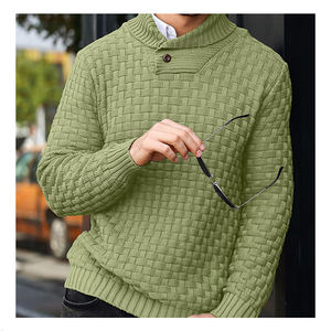 Pull-over d'hiver coupe ajustée pour hommes Pull épais et chaud à col haut Nouveau pull en tricot Pull à capuche et sweat-shirt pour hommes - Product Image 3