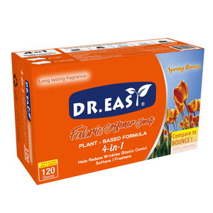 DR.EASY Adoucissant pour vêtements écologique à prix abordable, parfum soleil frais, 120 feuilles - Product Image 1