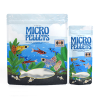 Sachet Doypack à fermeture éclair refermable, forme personnalisée, pour aliments pour poissons, granulés d'aquarium, emballage de nourriture pour animaux aquatiques