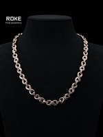 Chaîne cubaine en or rose 9K-14K |   Diamants cultivés en laboratoire mélangés |   Bijoux Hip Hop de Luxe pour Tous les Jours