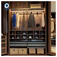 Armoire sur mesure en panneaux de mélamine pour appartement moderne, rangement de chambre, projet de dressing en bois, vente en gros d'usine