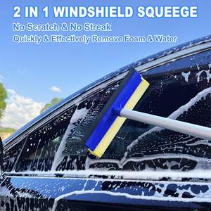 Kit de lavage auto 62'' avec brosse, éponge et manche long, 1 tête de rechange en chenille anti-rayures, <span class=keywords><strong>raclette</strong></span> pour pare-brise et vitres - Product Image 5