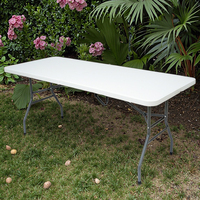Table de table pliante rectangulaire blanche moderne de 6 pieds de conception carrée pour l'utilisation de la chambre d'entrée de l'hôpital de l'hôtel