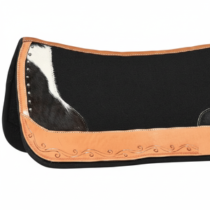 100% <b>Wool</b> <b>Felt</b> Western Contoured Saddle Blanket Optimal Comfort Horse Equipment Leather Work Equestrian Pads <b>for</b> Saddle - Product Image 1