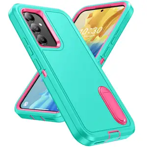 Capa de telefone à prova de choque para Samsung S23 Ultra S22 Plus A54 A53 A03S A13 A14 A04S 360 Full TPU + PC Stand