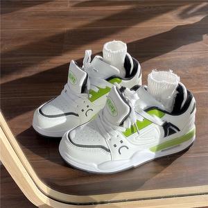 Zapatos de tabla con cojín de aire de suela gruesa ins Chao 2024 nueva pareja contraste de color zapatos de monopatín casuales zapatos para caminar - Product Image 3