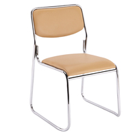 Chaise de bureau en cuir à prix abordable, chaise empilable pour visiteurs, chaises de salle de réunion