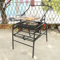 Barbecue Rotatif à Charbon Réglable 180 Degrés sur Chariot pour Fêtes en Cour Intérieure et Extérieure – Modèle 2025 Moderne