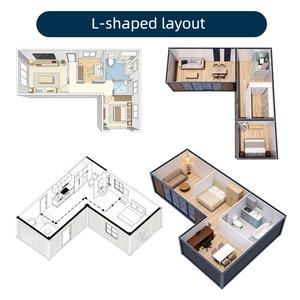 Maison modulaire préfabriquée en forme de L, maison modulaire, maisons préfabriquées, kit de maisonnette pour villa d'hébergement <span class=keywords><strong>Rayzen</strong></span> - Product Image 3