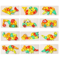 Jouet en Bois Personnalisé pour Bébé Montessori DIY Enfants Éducatif Précoce Transport Animaux Chat Chien Puzzle Jeu de Société