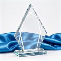 Trophée en verre personnalisé vierge en forme de bouclier, plaque de récompense en cristal avec logo gravé, souvenir, trophée en verre pour cérémonie de remise des prix d'entreprise