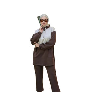 New Top Best Selling Plus Size Casual 2pcs Sets Arabic Supplier Long Sleeve Ladies <b>Islamic</b> <b>Clothing</b> Tracksuit Muslim Women - Product Image 1