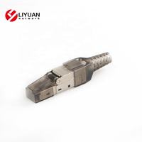 LIYUAN LY-KJ6A-17-S6A STP Cat6A CAT6 steker nosel RJ45 Plug Cat6A alat-gratis Cat6a bidang steker terminasi