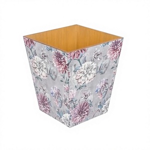 Wooden Hand Painted Recycling Bin With Highest Quality Square Shape Waste Bin For Home Decor Accessories - Product Image 1